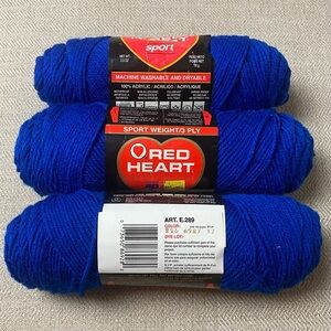 RED HEART•Sport Yarn•bundle of 3 Vintage